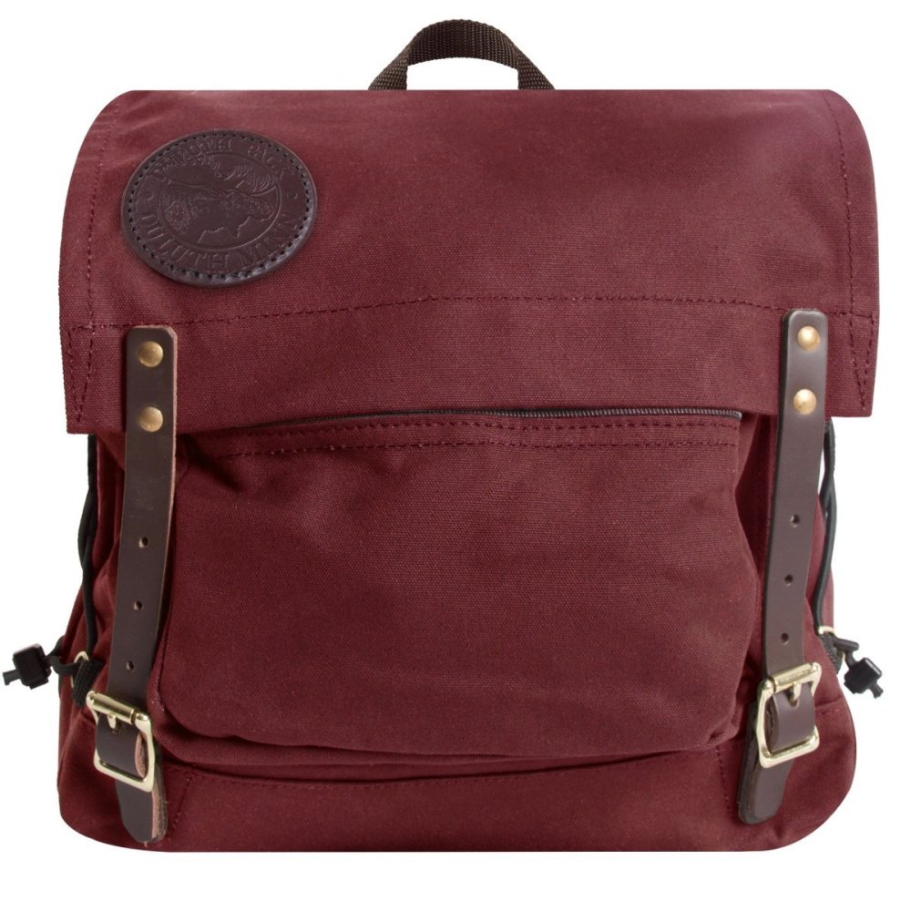 Duluth Pack 17 Liter Capacity Burgundy Canvas Front Portage Pack - Ascmtools