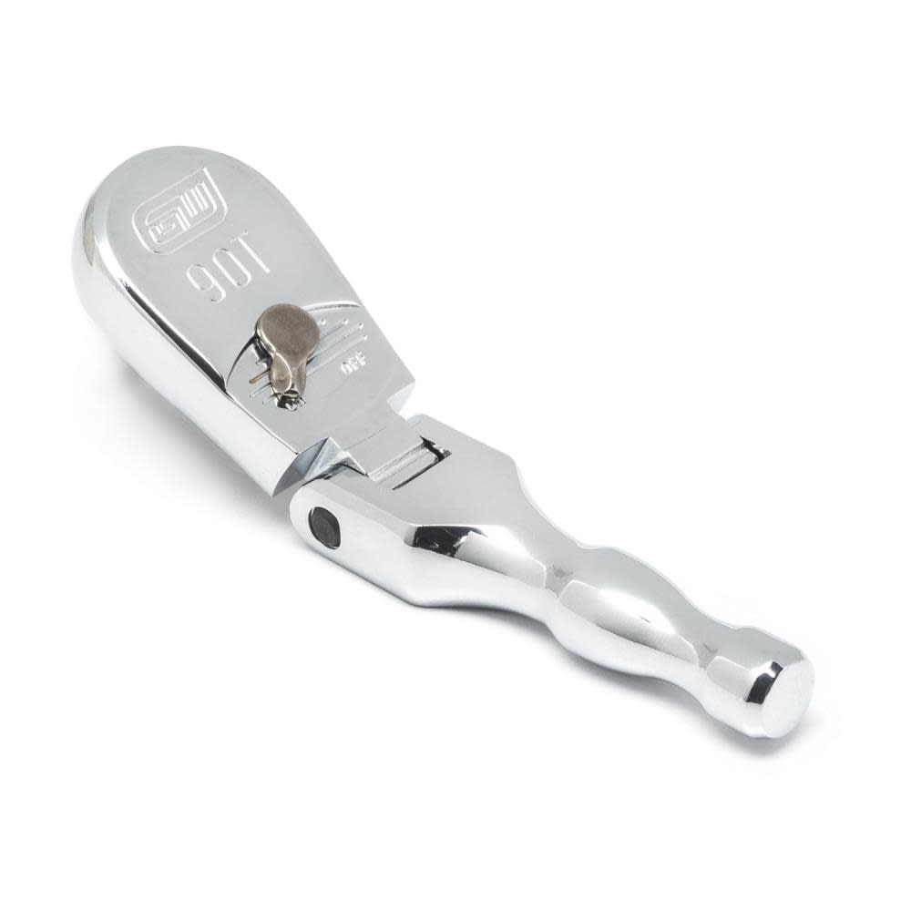 GEARWRENCH 3/8″ Drive 90 Tooth Stubby Flex Head Teardrop Ratchet 5″ - Ascmtools