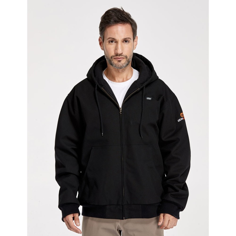 GEARWRENCH Mens Black Heated Canvas Jacket Kit 2X - Ascmtools