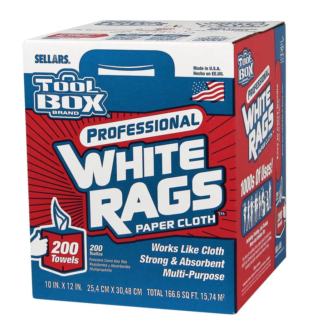 Sellars White Shop Rags (200ct) - Ascmtools