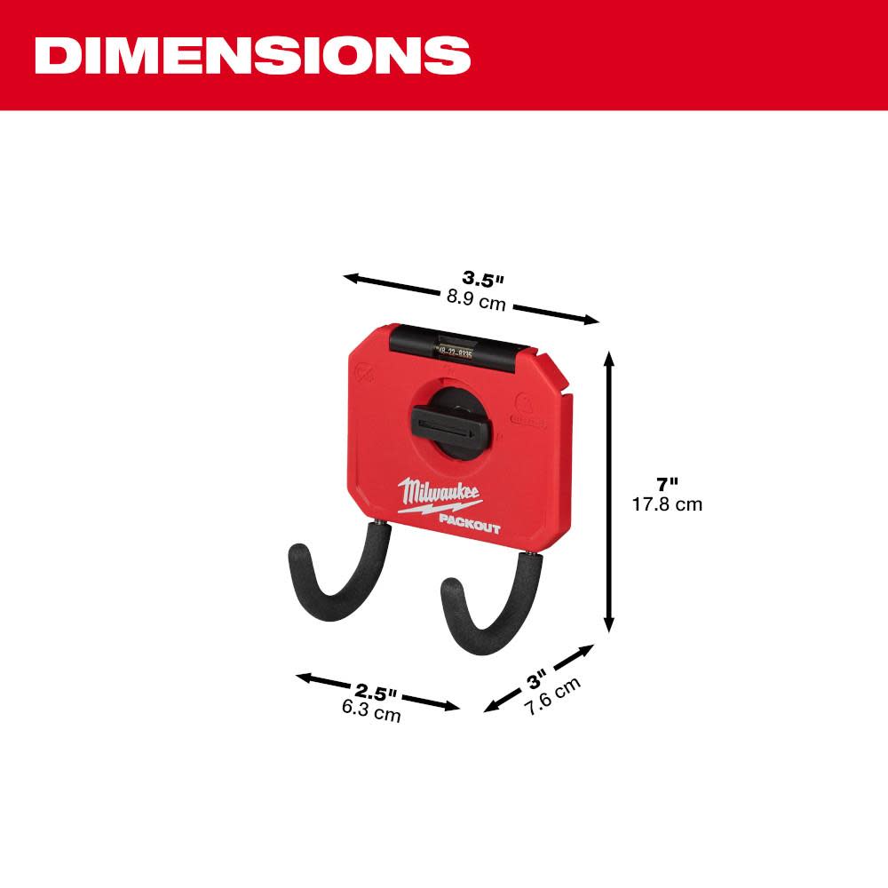 Milwaukee PACKOUT 3 Curved Hook - Ascmtools