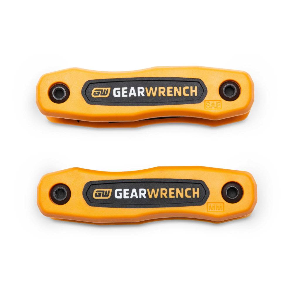 GEARWRENCH SAE/Metric Short Arm Folding Hex Key Set 17pc - Ascmtools