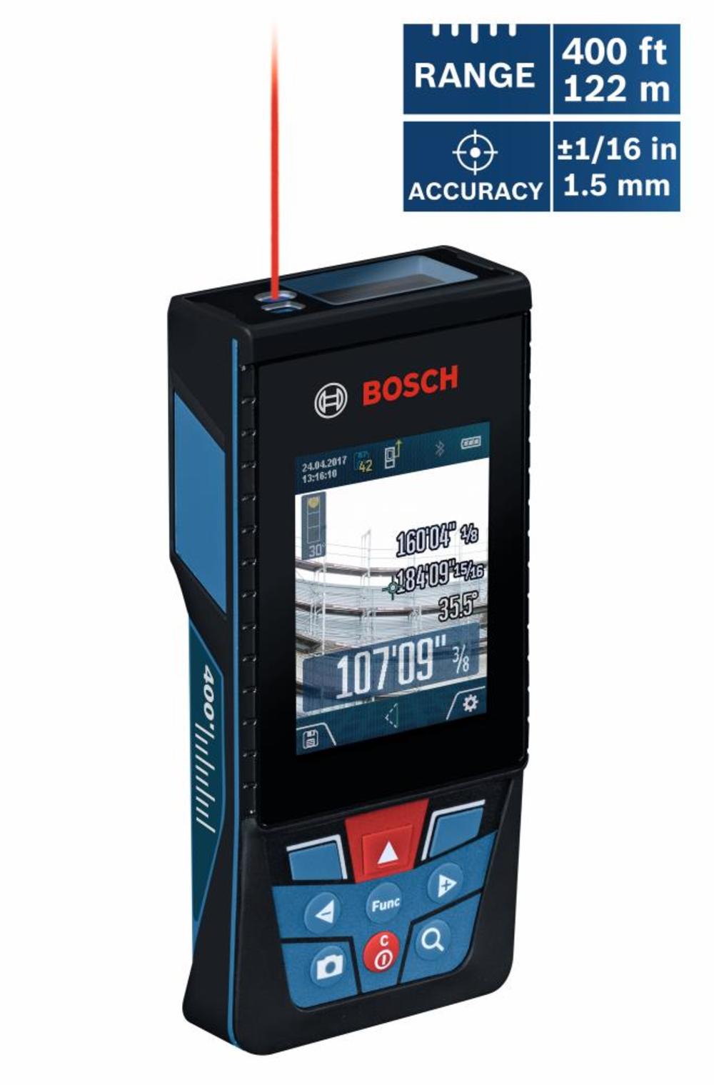 Bosch BLAZE Outdoor 400 Ft. Connected Lithium-Ion Laser Measure with Camera - Ascmtools