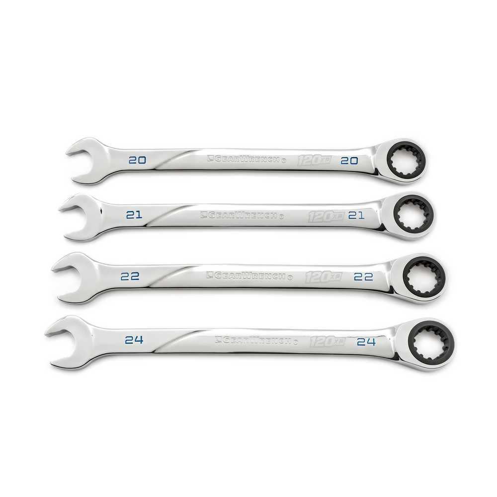 GEARWRENCH 4 Pc 120XP Universal Spline Metric XL Combination Ratcheting Wrench Set - Ascmtools
