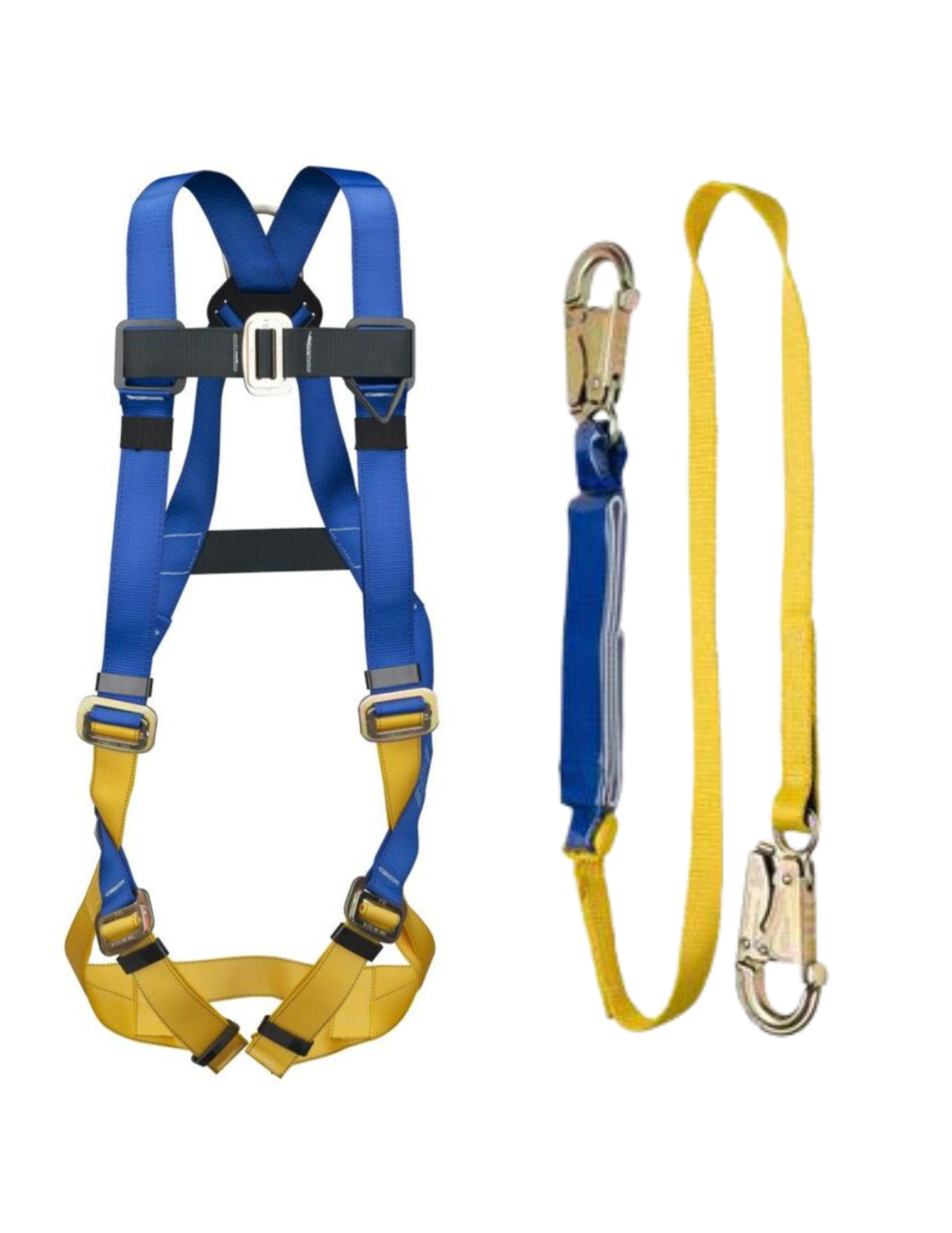 Werner Werner BaseWear Standard Harness with Attached 6′ DeCoil Lanyard Pass Through Legs Universal - Ascmtools