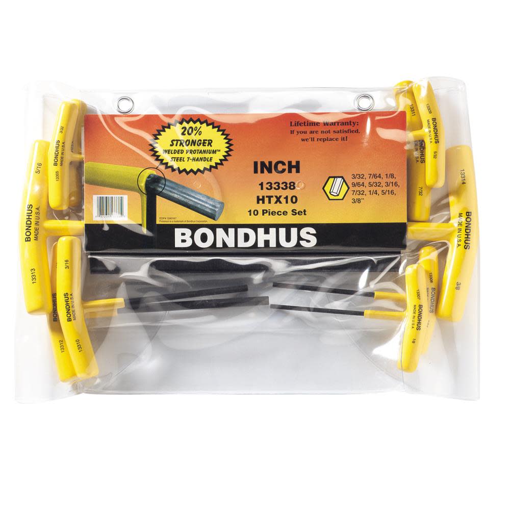 Bondhus 3/32In – 3/8In T-Handle Hex Set - Ascmtools