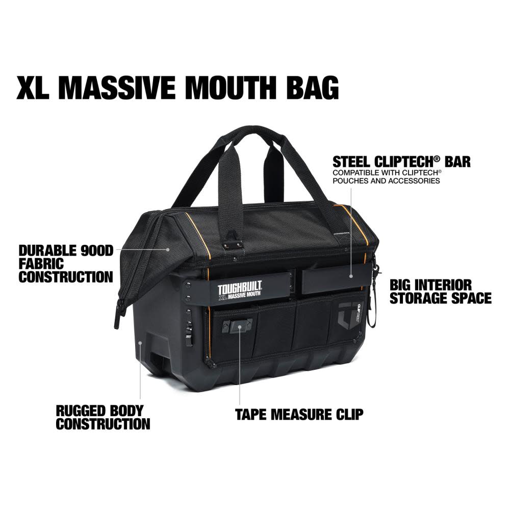 Toughbuilt XL Massive Mouth Tool Bag - Ascmtools