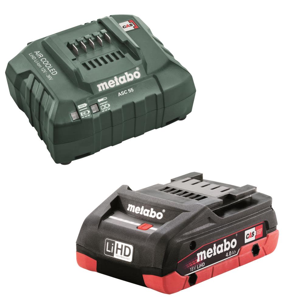 Metabo 18V Lithium Ion 4Ah Battery + ASC 55 Charger Kit - Ascmtools