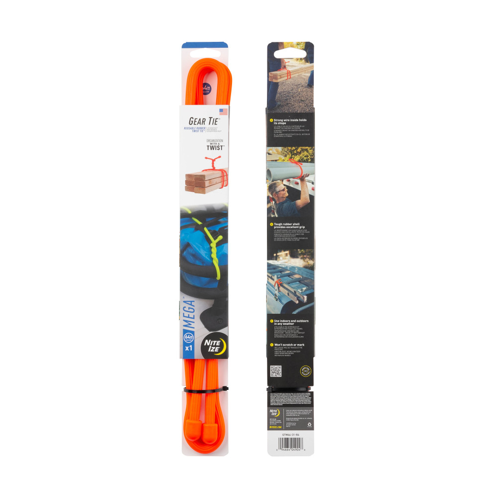Nite Ize Gear Tie Mega Twist Tie 64″ Bright Orange - Ascmtools