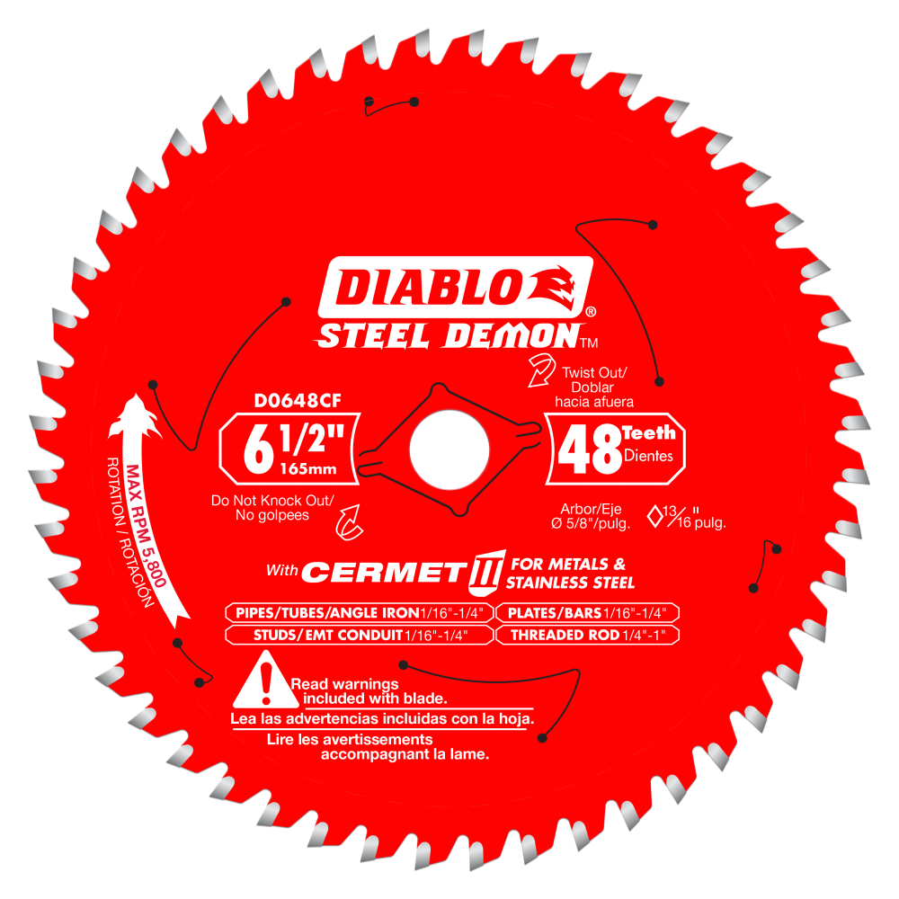 Diablo Tools 6 1/2″x 48 Tooth Saw Blade for Metals & Stainless Steel - Ascmtools