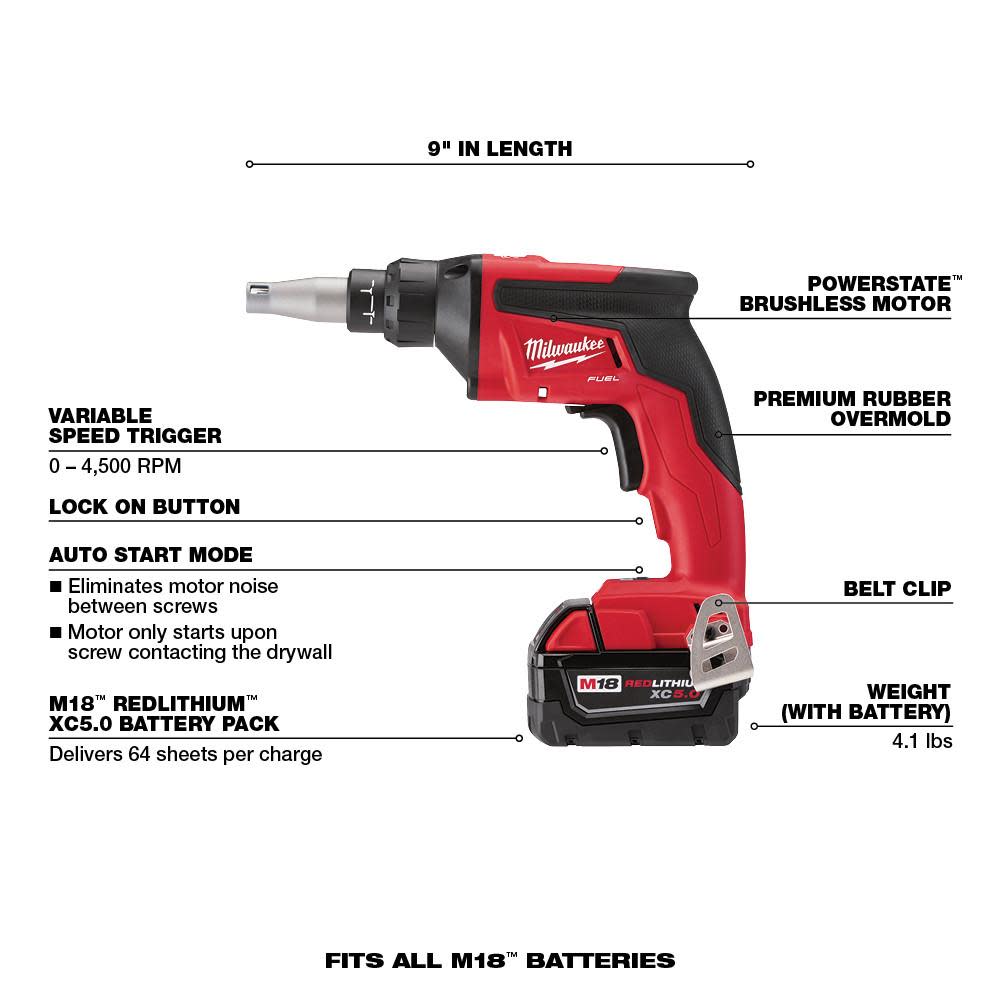 Milwaukee M18 FUEL 2-Tool Combo Kit (FUEL Drywall Gun/SURGE Hydraulic Driver) - Ascmtools