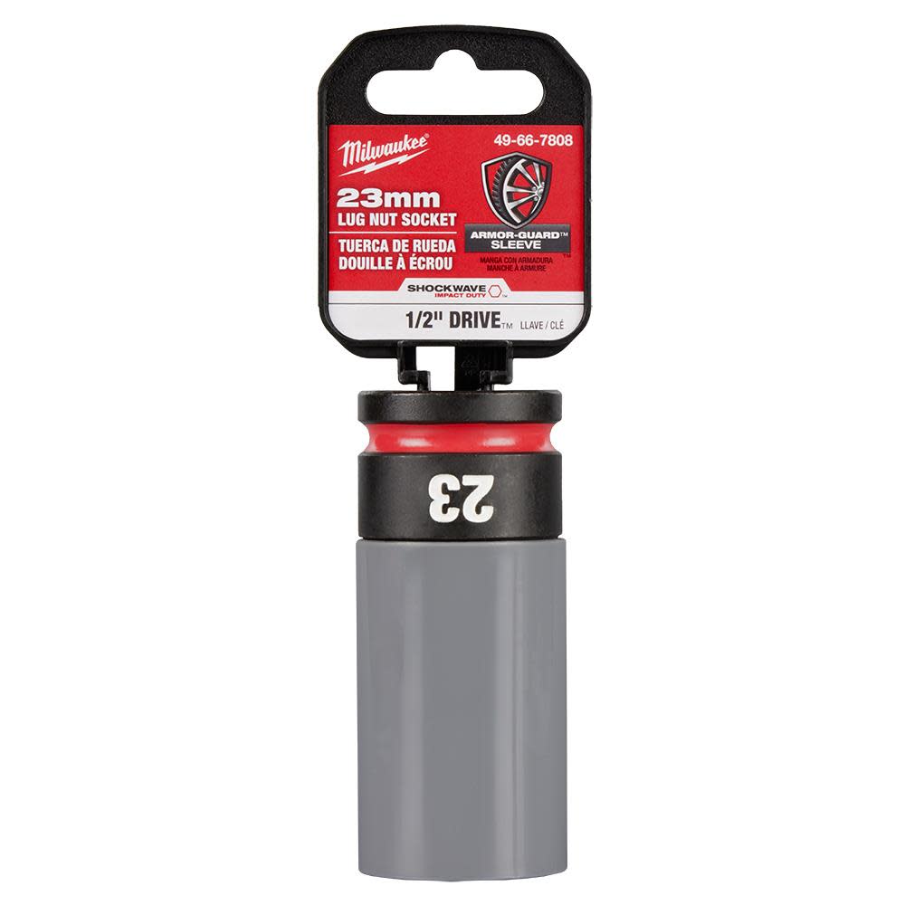 Milwaukee SHOCKWAVE Impact Duty Socket 1/2 Drive 23MM Metric Lug Nut Wheel - Ascmtools