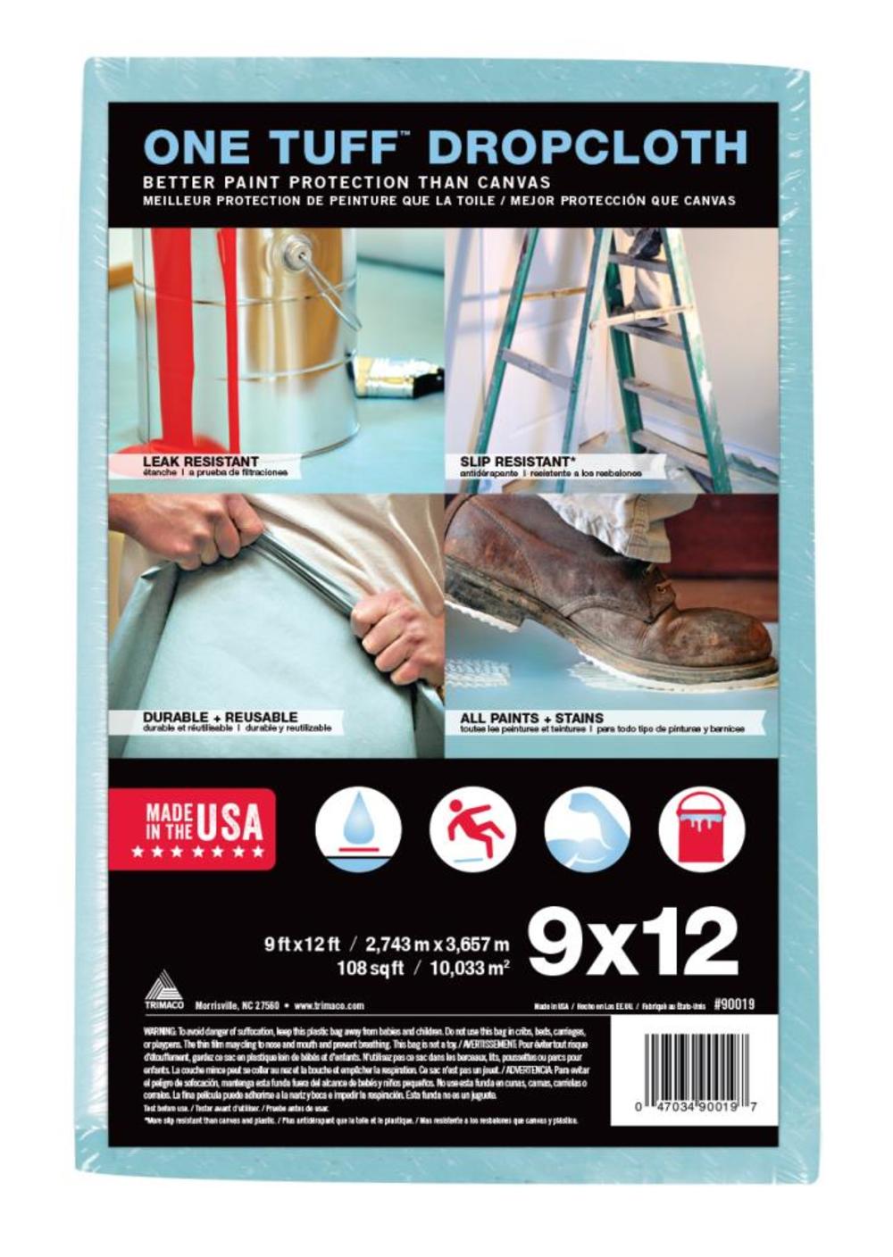 Trimaco 9-ft x 12-ft One Tuff Drop Cloth - Ascmtools