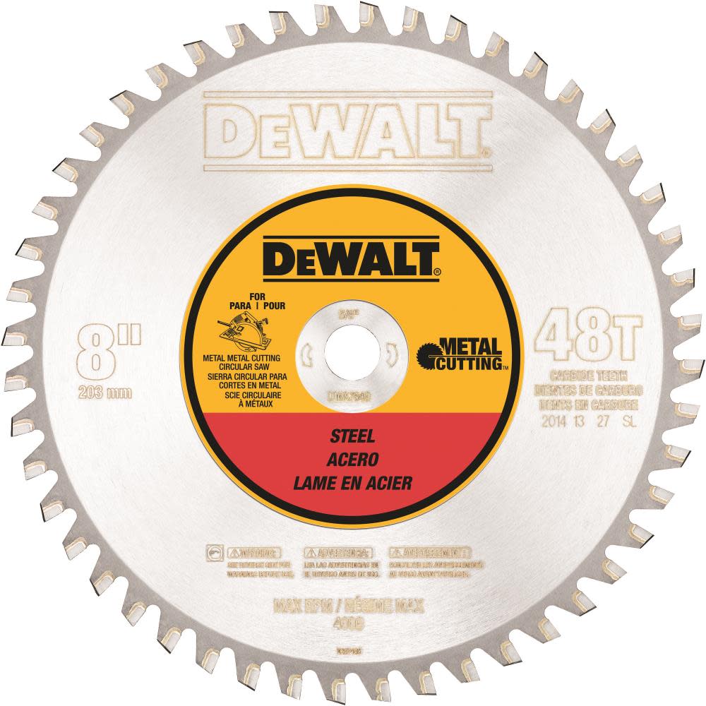 DEWALT 8″ 40T Ferrous Metal Cutting 5/8″ Arbor - Ascmtools