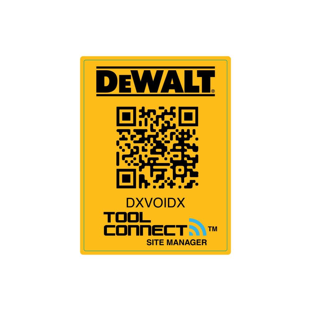 DEWALT Site Manager QR Code Adhesive Tag DCE051 Large - Ascmtools