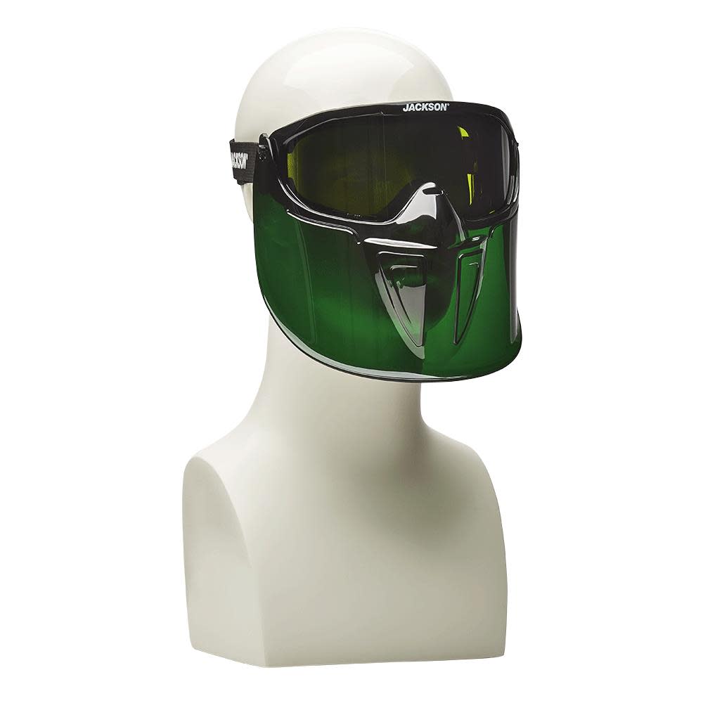 Jackson Safety GPL550 Premium Goggle with Detachable Face Shield Shade 5 IR Lens Anti-Fog Coating Green Frame - Ascmtools