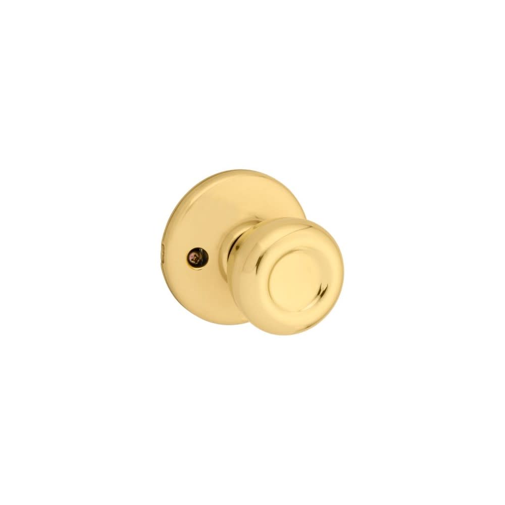 Kwikset Tylo Door Knob Polished Brass Hall & Closet Passage Round - Ascmtools