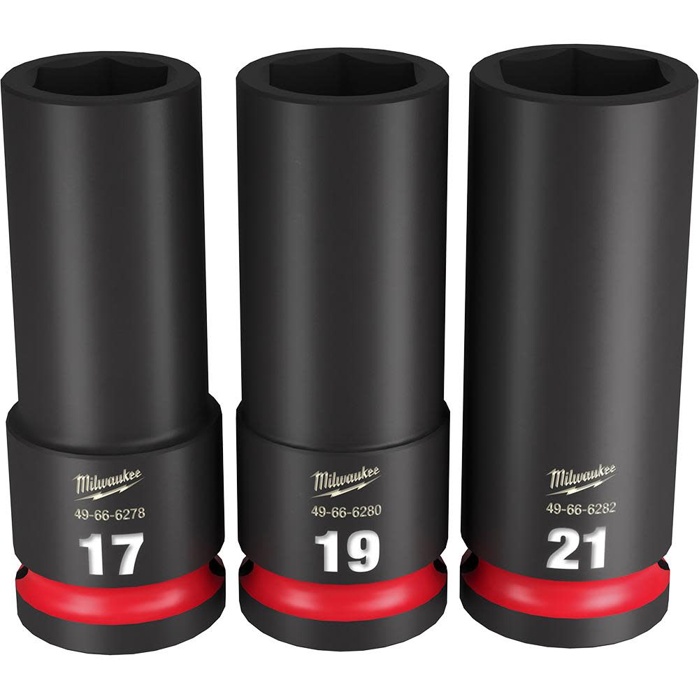 Milwaukee Impact Socket 1/2″ Drive Metric 6 Point 3pc - Ascmtools