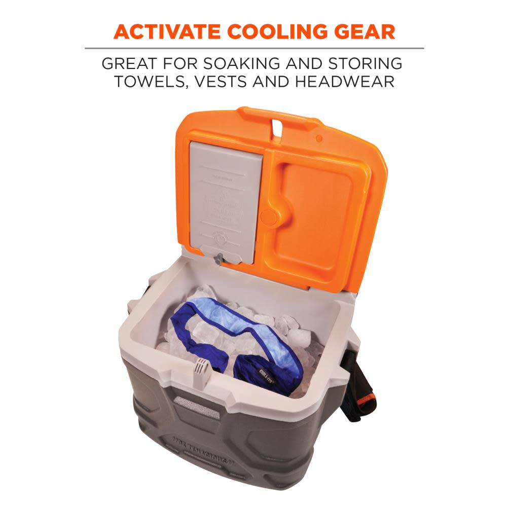 Ergodyne Chill Its 5170 Industrial Hard Sided Cooler 17 Quart Single Orange & Gray - Ascmtools