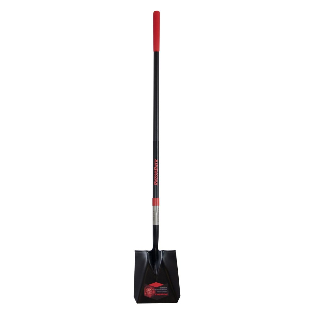 Razorback Fiberglass Handle Square Point Shovel with Traditional Socket - Ascmtools