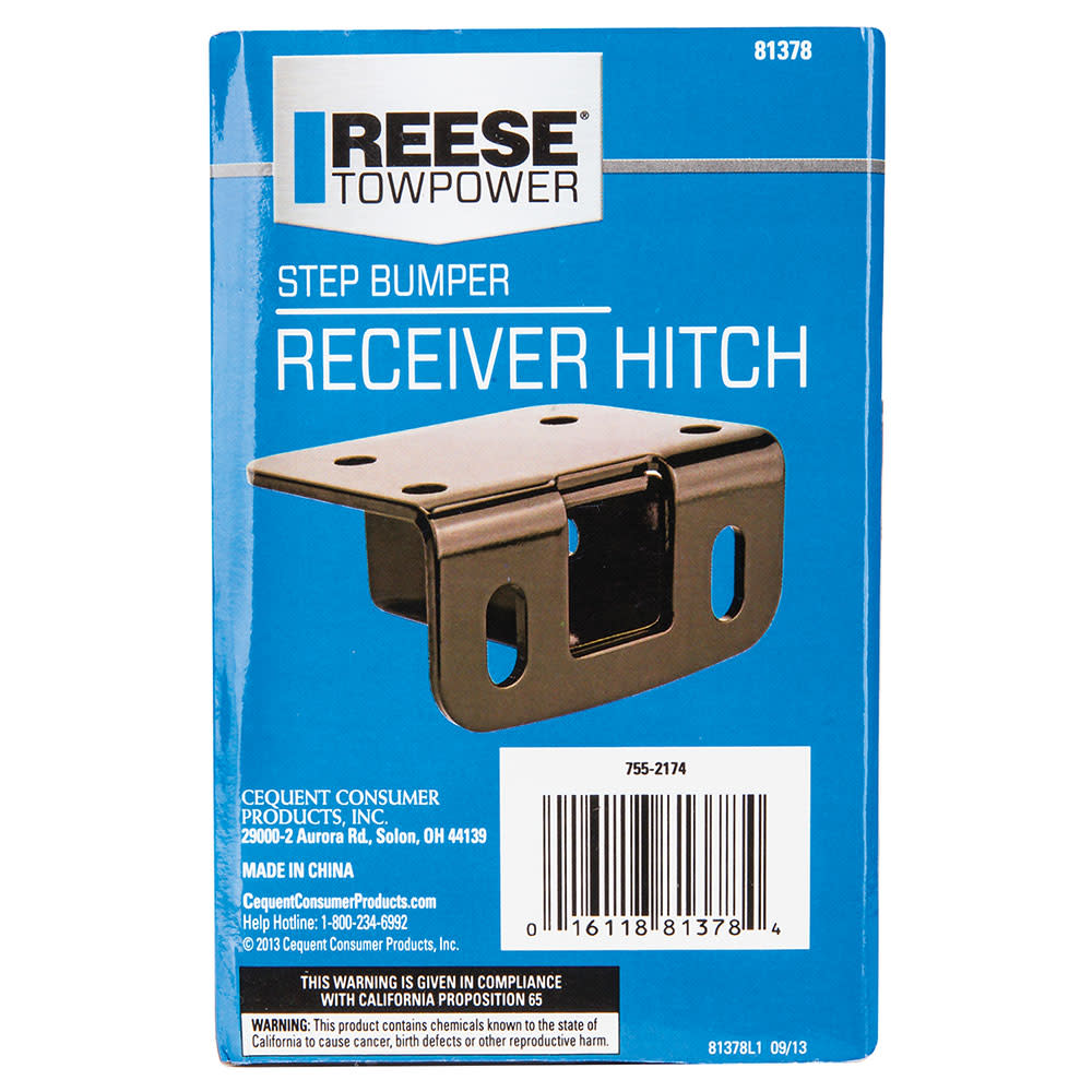 Reese 3500 lbs Black Step Bumper Trailer Hitch - Ascmtools