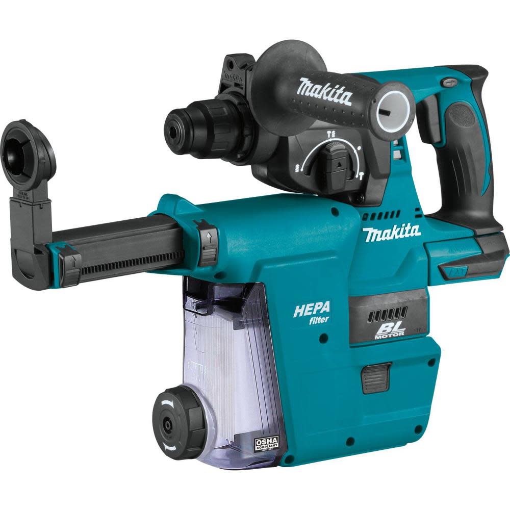 Makita 18V LXT Rotary Hammer 1″ with HEPA Dust Extractor Attachment Bare Tool - Ascmtools