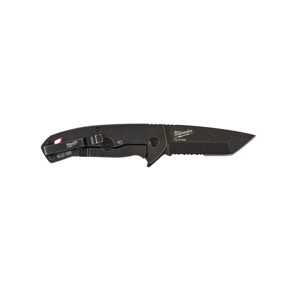 Milwaukee 3 in. HARDLINE Serrated Tanto Blade Pocket Knife - Ascmtools