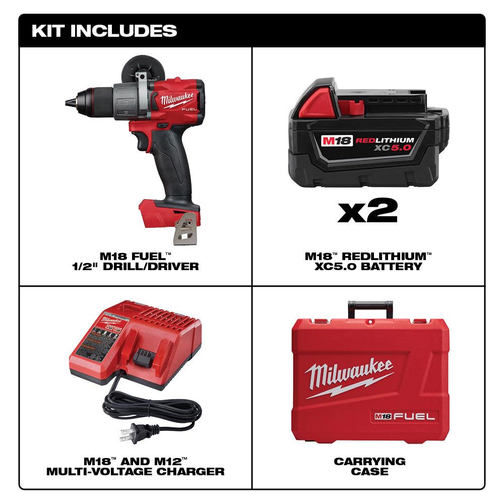Milwaukee M18 FUEL 1/2″ Drill Driver Kit - Ascmtools