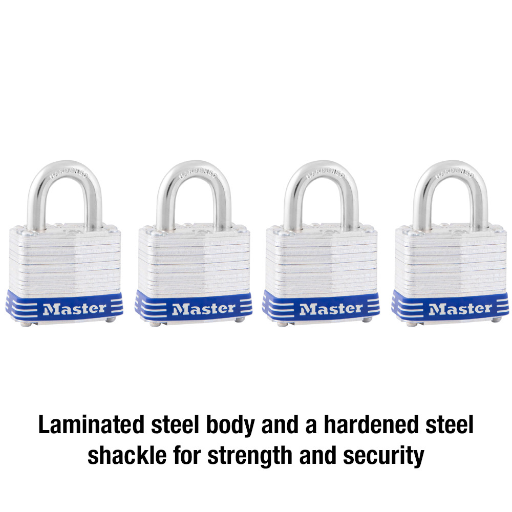 Master Lock Padlock 1 9/16″ Keyed Alike Tumbler 4pk - Ascmtools