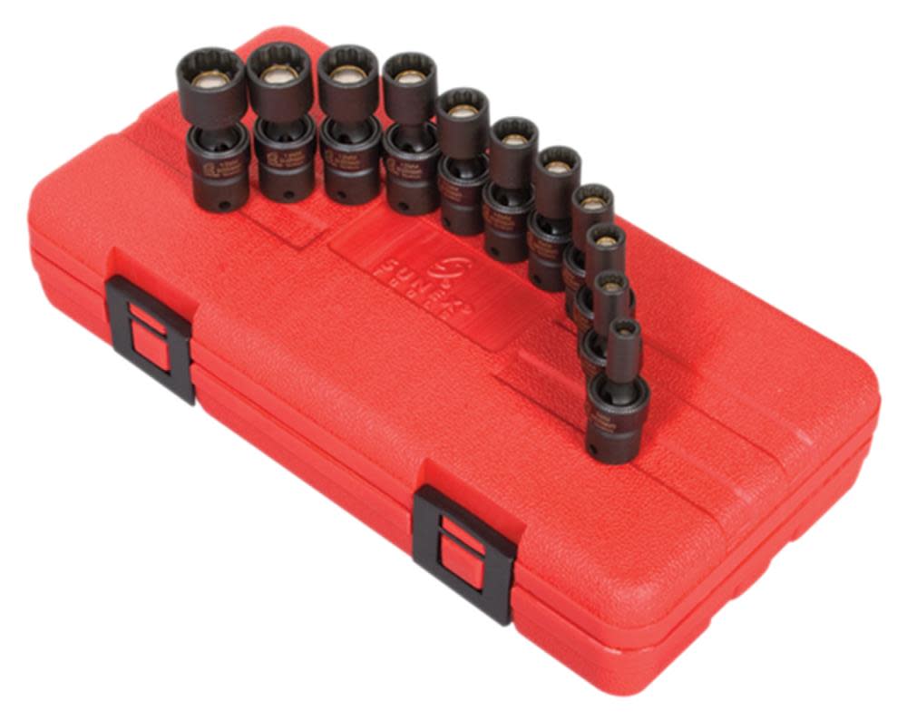Sunex 1/4 In. Drive Metric 12pt Universal Magnetic Impact Socket Set - Ascmtools