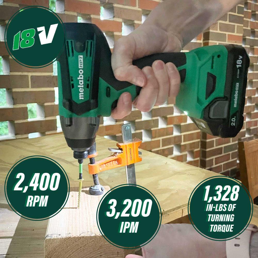 Metabo HPT 18V Impact Driver Cordless Brushed Kit - Ascmtools