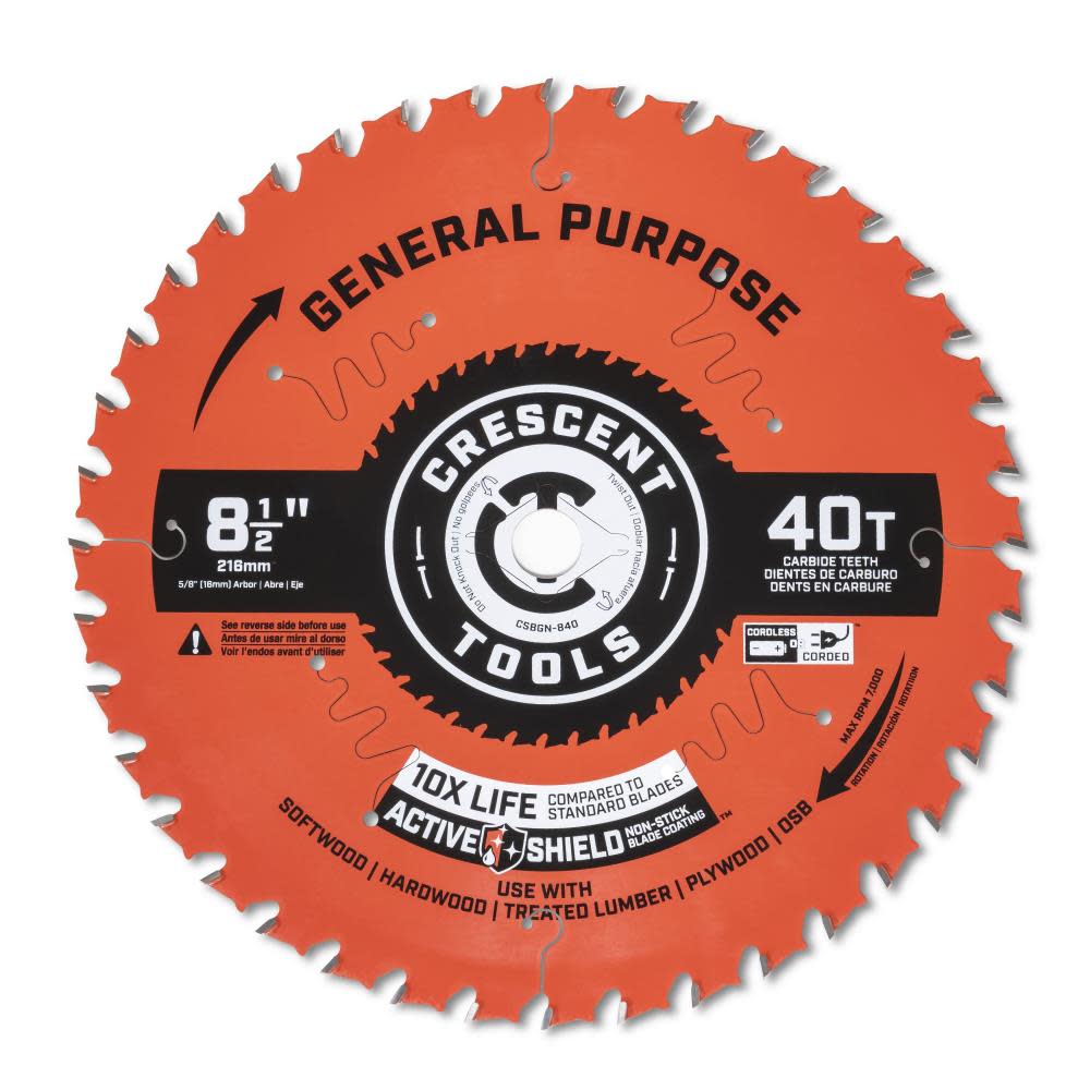 Crescent Circular Saw Blade 8 1/2″ x 40 Tooth General Purpose - Ascmtools