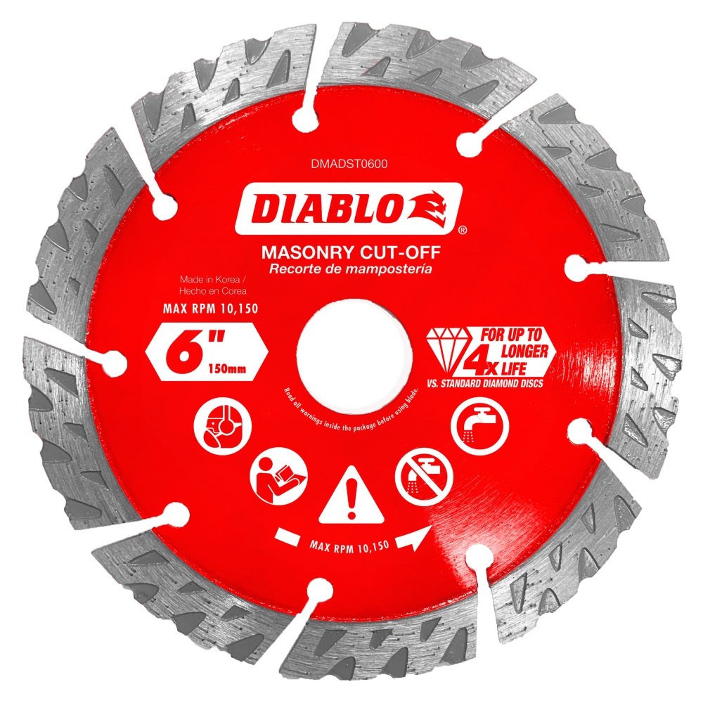 Diablo Tools 6″ Diamond Segmented Turbo Cut-Off Discs for Masonry - Ascmtools