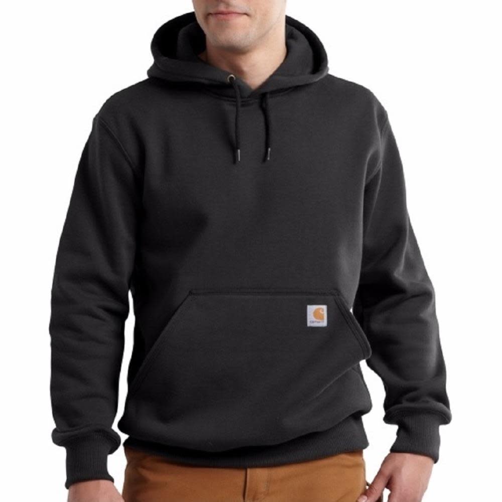 Carhartt Paxton Rain Defender Heather Black Heavyweight Hooded Sweatshirt – Large - Ascmtools