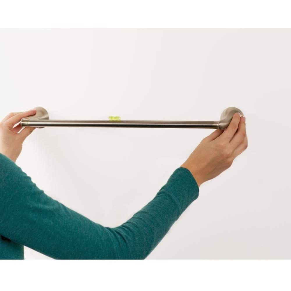 Moen Darcy Brushed Nickel 18″ Towel Bar with Press & Mark Stamp - Ascmtools