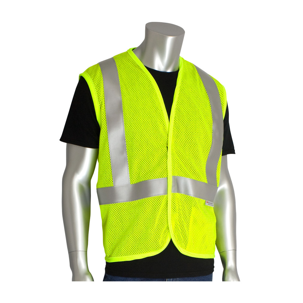 Protective Industrial Products ANSI Type R Class 2 AR/FR Mesh Vest Hi Vis Yellow XL - Ascmtools