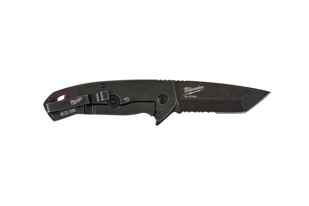 Milwaukee 3 in. HARDLINE Serrated Tanto Blade Pocket Knife - Ascmtools