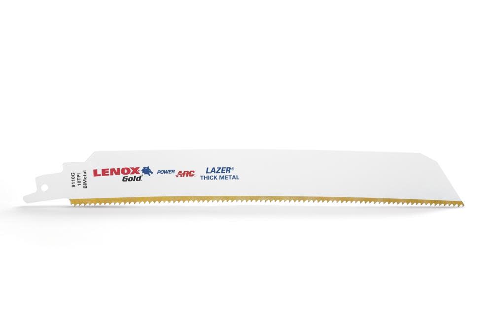 Lenox 9 In. 10 TPI Gold Power Arc Curved Reciprocating Saw Blade 5 pk. - Ascmtools