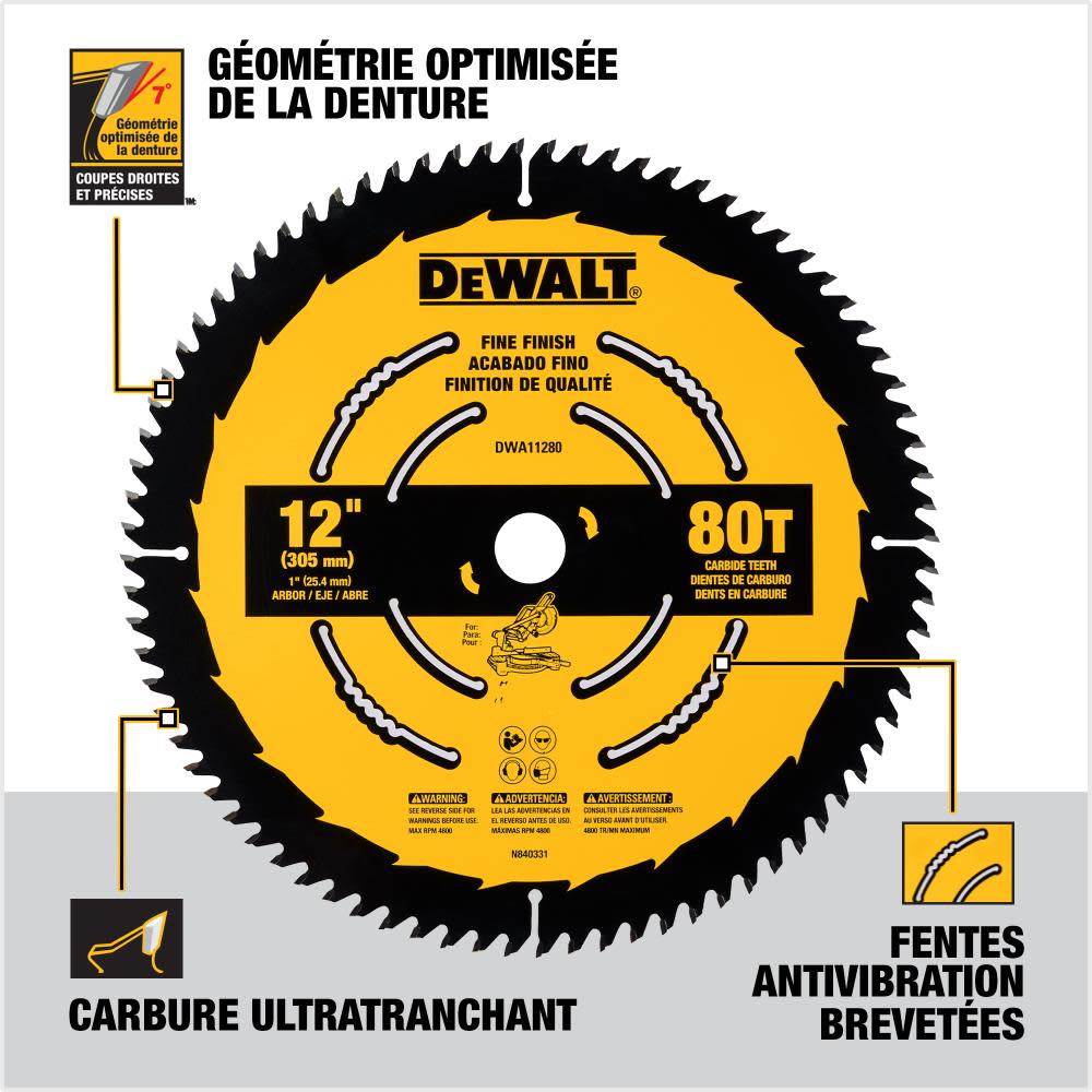 DEWALT Circular Saw Blade 12″ 80T - Ascmtools