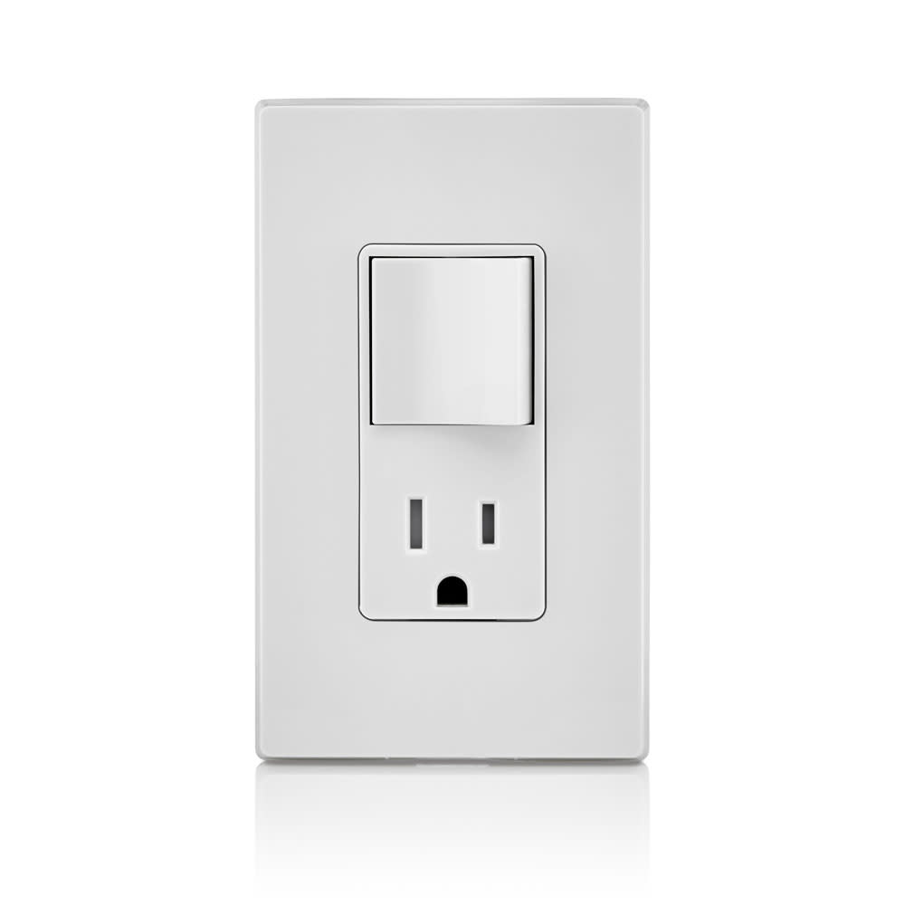 Leviton Combination Decora Switch & Receptacle/Outlet 15A White - Ascmtools