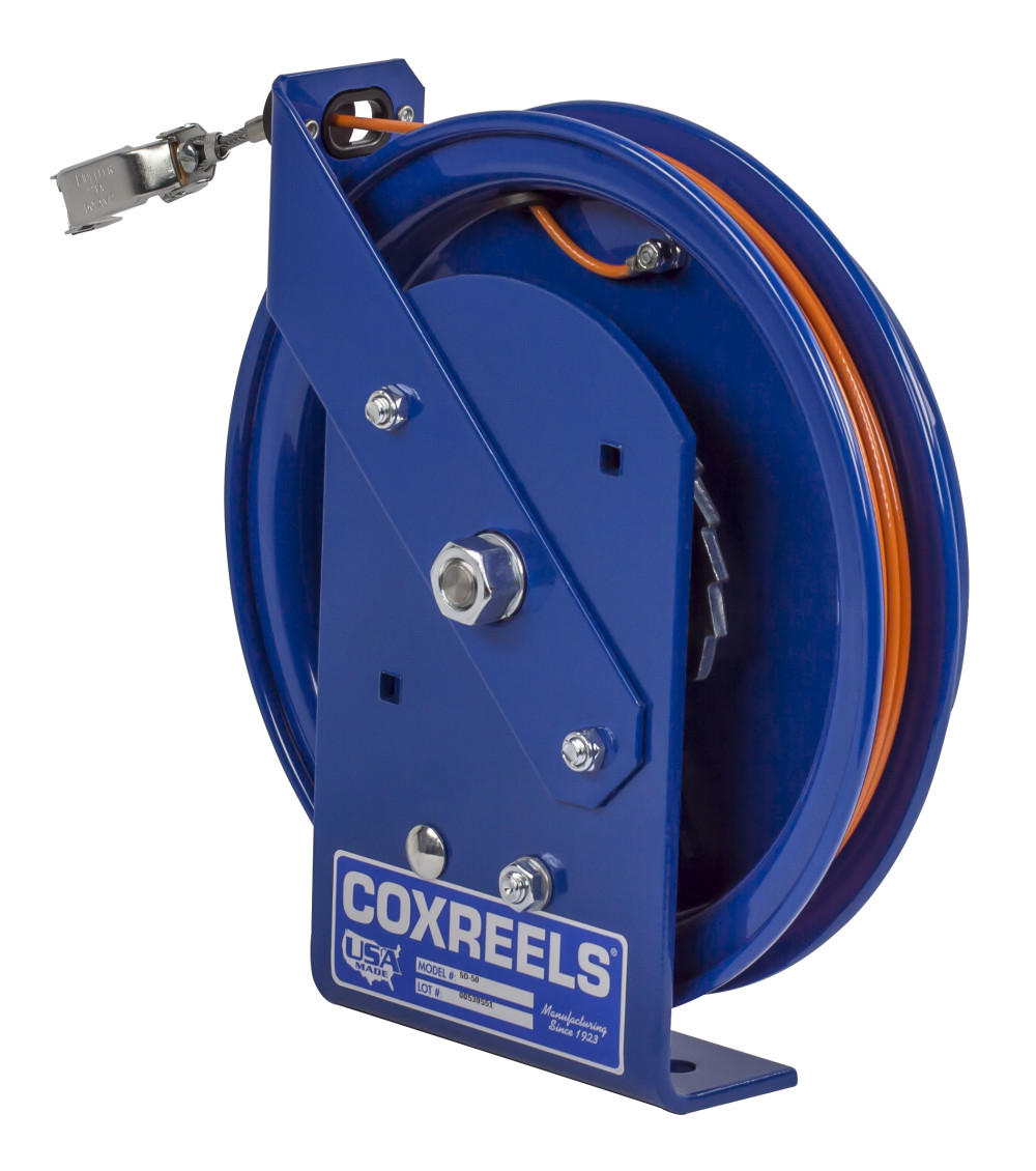 Coxreels Spring Rewind Static Discharge Cable Reel 75′ Cable - Ascmtools