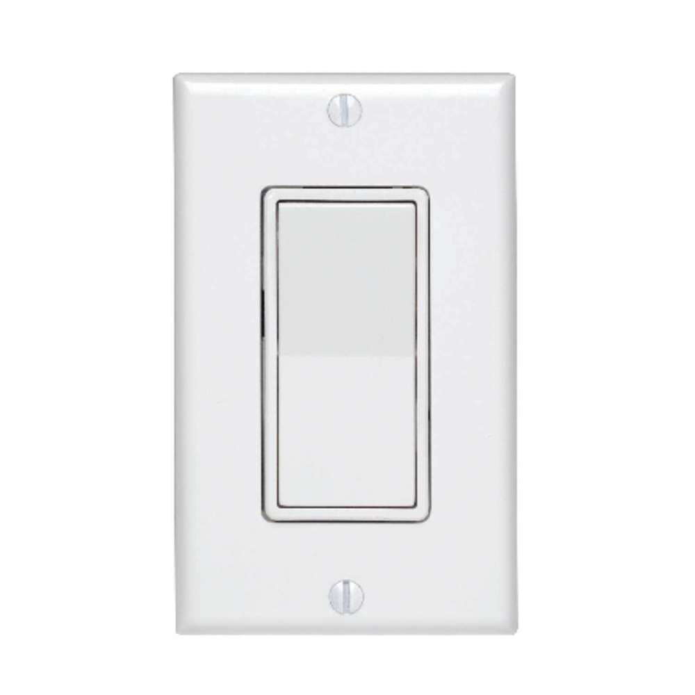 Leviton Decora Rocker Switch 15A 120/277V White Illuminated 1Pole - Ascmtools
