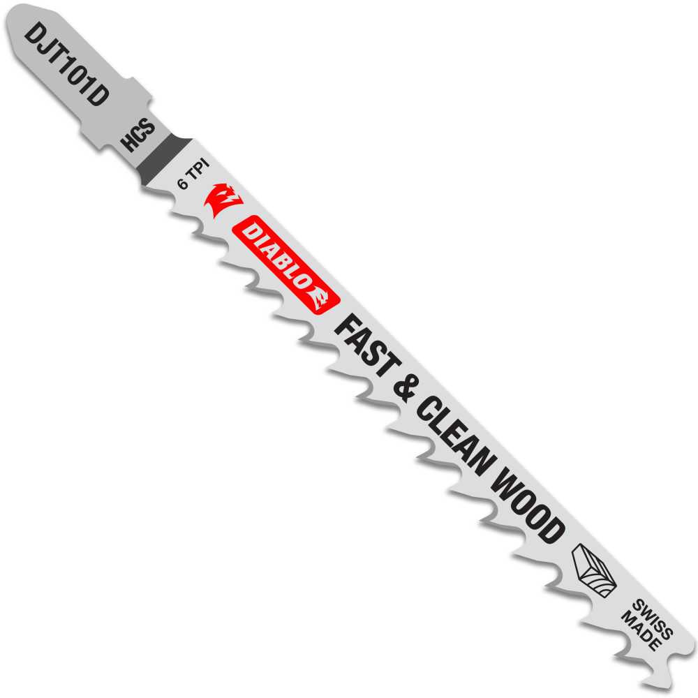 Diablo Tools 4″ 6 TPI HiCarb Steel T-Shank Jig Saw Blades for Fast Cuts - Ascmtools