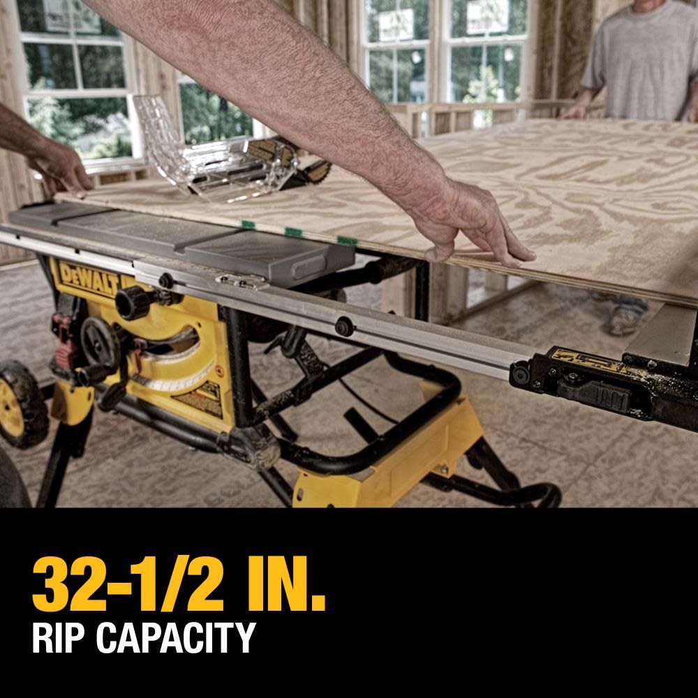 DEWALT 10″ Jobsite Table Saw 32 1/2″ Rip Capacity & Rolling Stand - Ascmtools