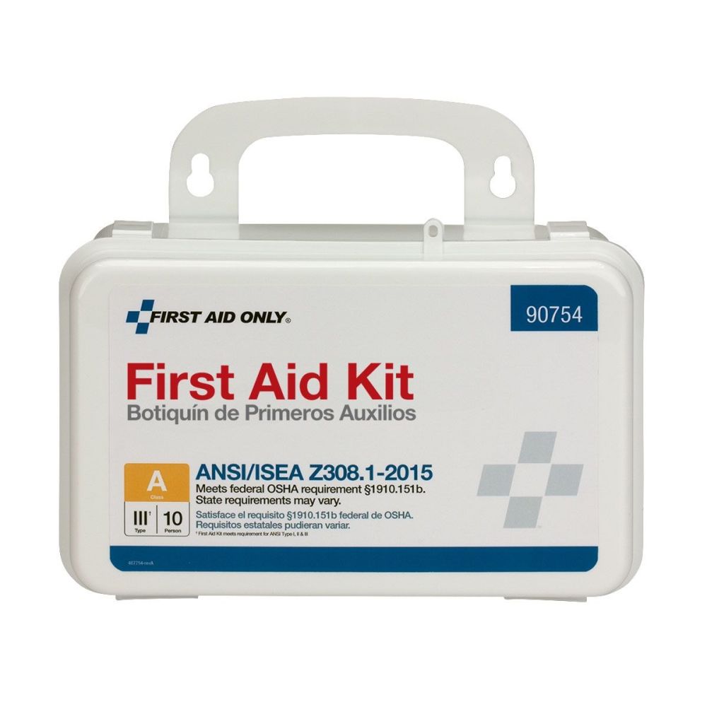 First Aid Only First Aid Kit 10 Person Bulk Plastic Case ANSI A - Ascmtools