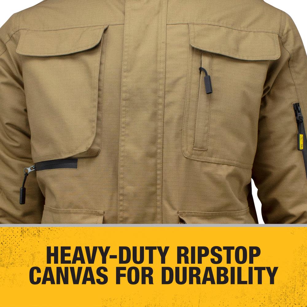 DEWALT Mens Rip Stop Canvas Heated Kit Jacket Large - Ascmtools