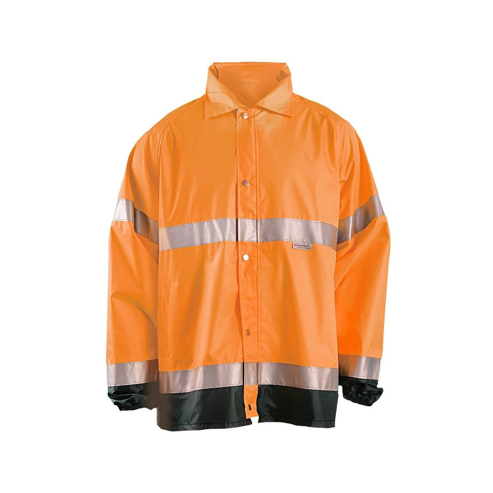 Occunomix Hi-Vis Orange Class 3 Premium Breathable Rain Jacket 3X - Ascmtools