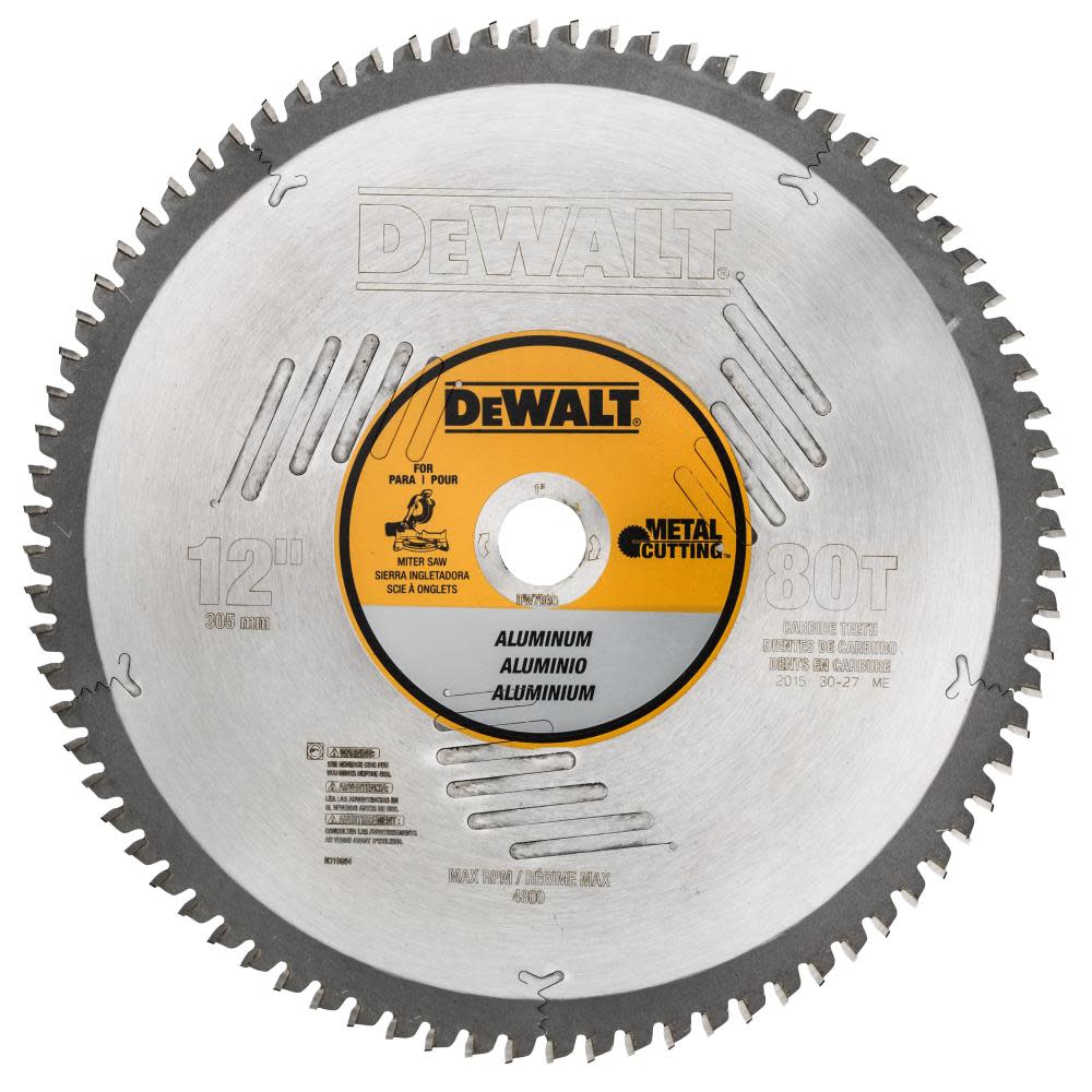 DEWALT 12 In. 80T Aluminum Thin Plate Metal Cutting - Ascmtools