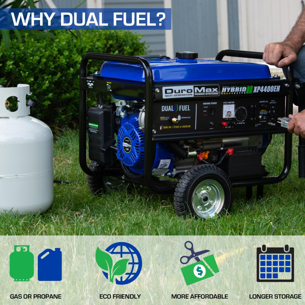 Duromax 4400-Watt Dual Fuel Hybrid Portable Generator - Ascmtools