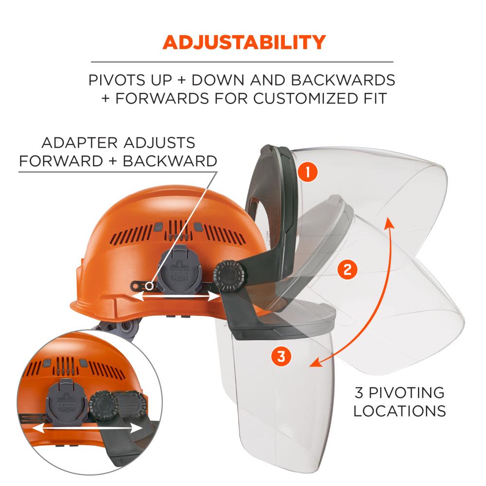 Ergodyne Gray Face Shield Adapter Frame Replacement - Ascmtools